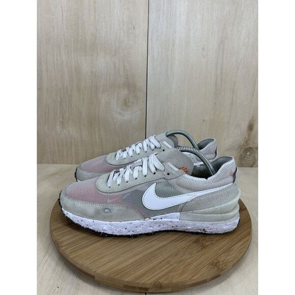 Nike Waffle One Crater Se Cream White Athletic Shoes Mens Size 8.5 - Picture 1 of 8